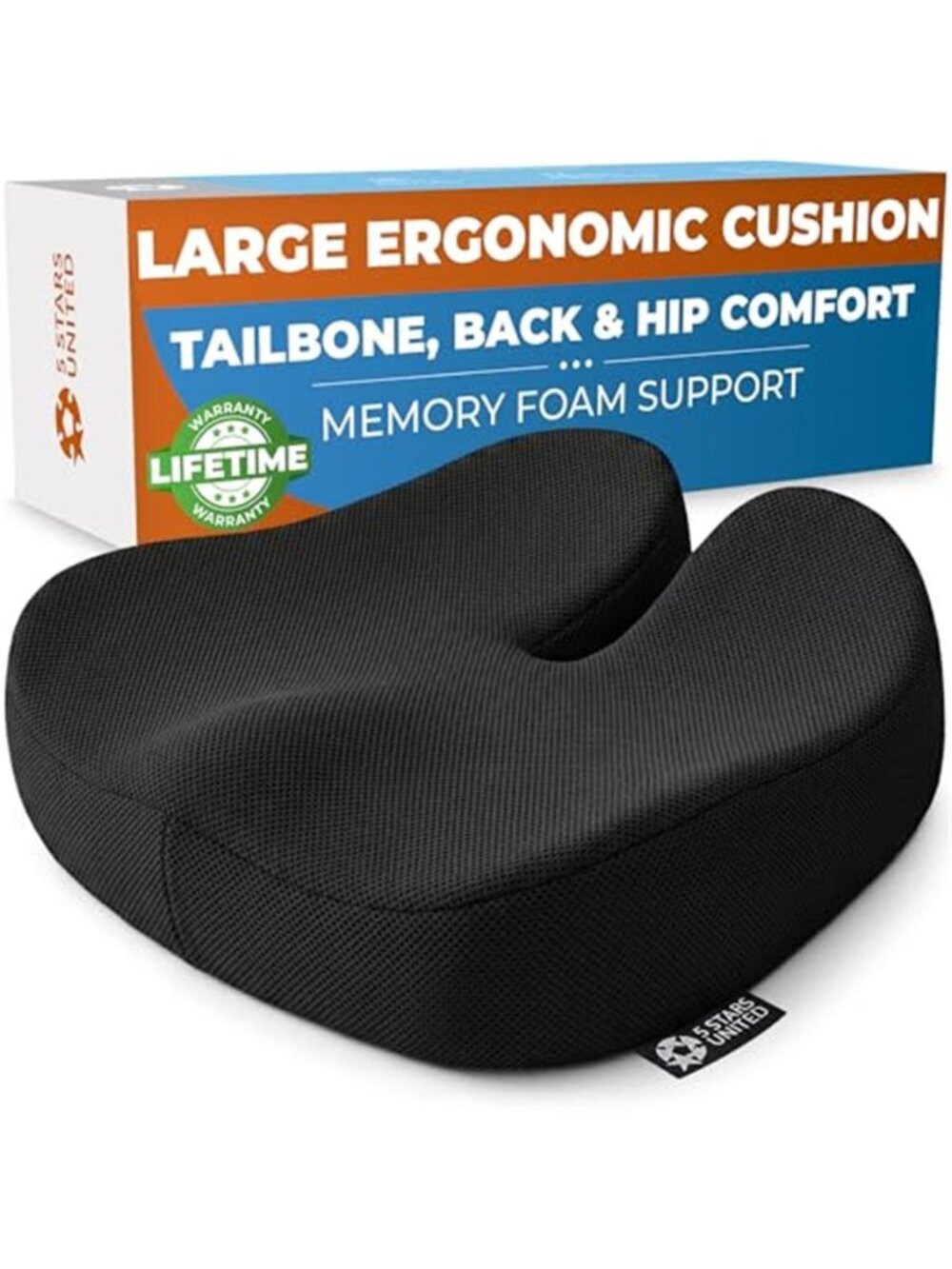 New Seat Cushion - Memory Foam Chair Cushion for Tailbone Pain Relief Ergonomic